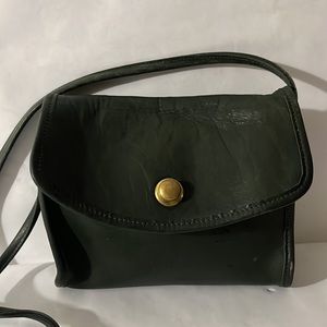Vintage Coach Bag Chrystie Dark Green Leather Crossbody Purse USA